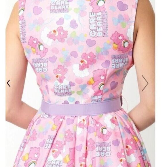 Unique Vintage x Care Bears Dress Size Medium 6/8 Pink 50s Style‎ Belt - Picture 3 of 11
